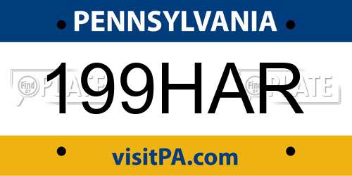 199HAR Pennsylvania License Plate