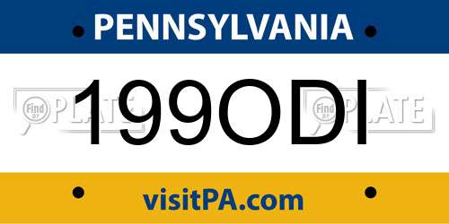 199ODI Pennsylvania License Plate