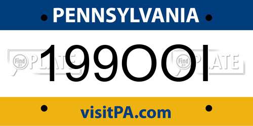 199OOI Pennsylvania License Plate