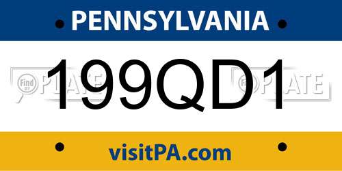 199QD1 Pennsylvania License Plate