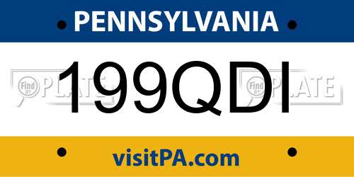 199QDI Pennsylvania License Plate