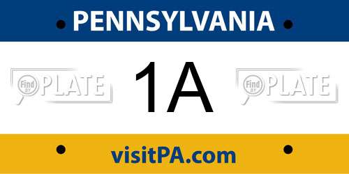 1A Pennsylvania License Plate