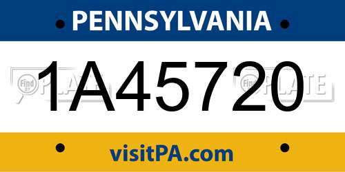 1A45720 Pennsylvania License Plate