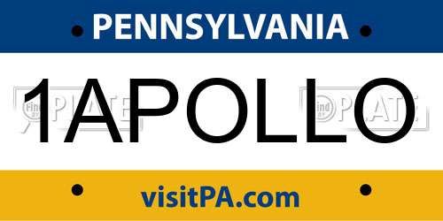 1APOLLO Pennsylvania License Plate