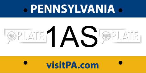 1AS Pennsylvania License Plate