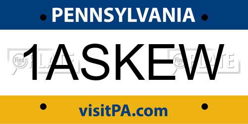 1ASKEW Pennsylvania License Plate