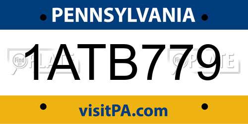1ATB779 Pennsylvania License Plate