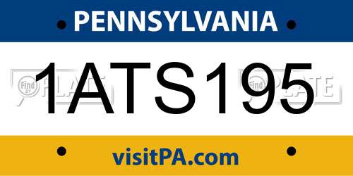 1ATS195 Pennsylvania License Plate