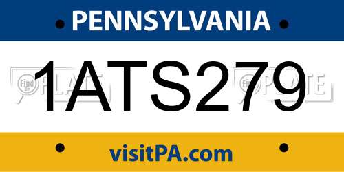 1ATS279 Pennsylvania License Plate