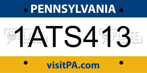 1ATS413 Pennsylvania License Plate