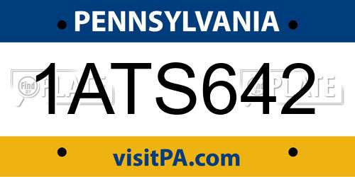 1ATS642 Pennsylvania License Plate