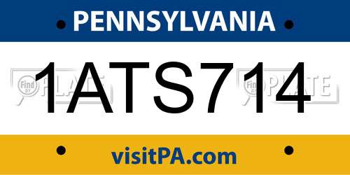 1ATS714 Pennsylvania License Plate