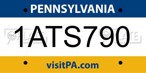 1ATS790 Pennsylvania License Plate