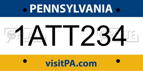 1ATT234 Pennsylvania License Plate