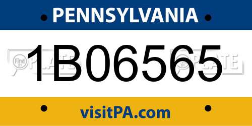 1B06565 Pennsylvania License Plate