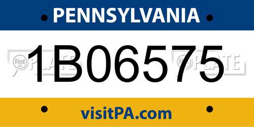 1B06575 Pennsylvania License Plate