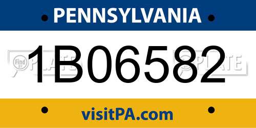 1B06582 Pennsylvania License Plate