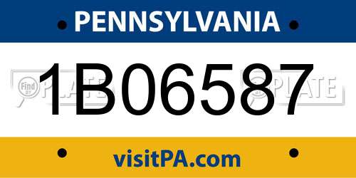 1B06587 Pennsylvania License Plate