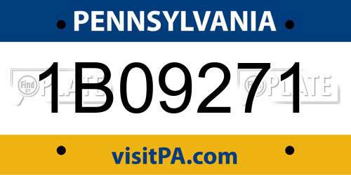 1B09271 Pennsylvania License Plate