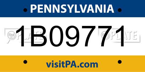 1B09771 Pennsylvania License Plate