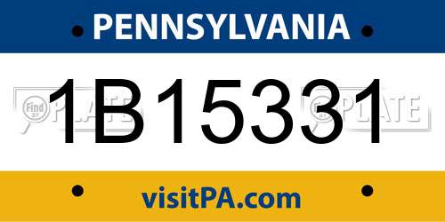 1B15331 Pennsylvania License Plate