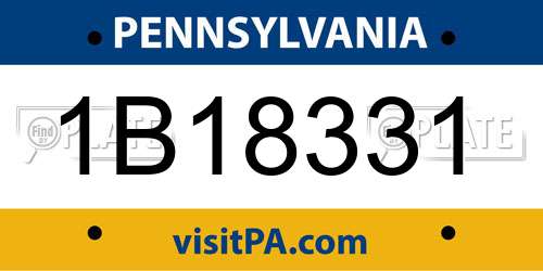 1B18331 Pennsylvania License Plate