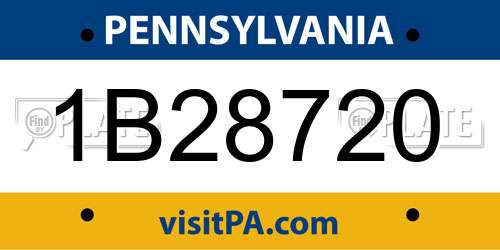 1B28720 Pennsylvania License Plate