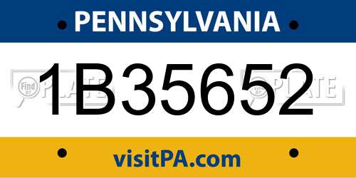1B35652 Pennsylvania License Plate