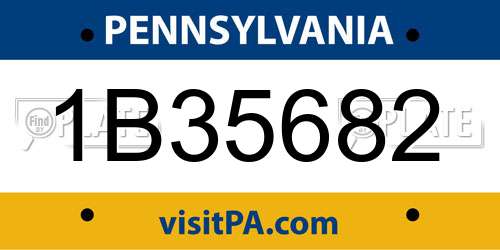 1B35682 Pennsylvania License Plate