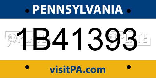 1B41393 Pennsylvania License Plate