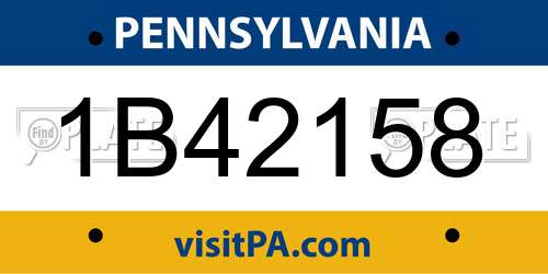 1B42158 Pennsylvania License Plate