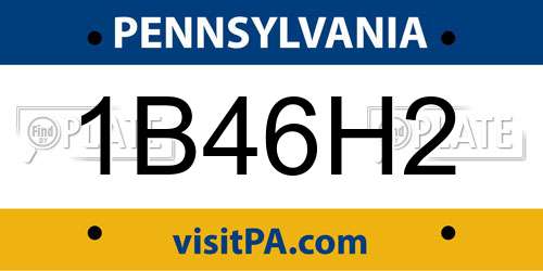 1B46H2 Pennsylvania License Plate