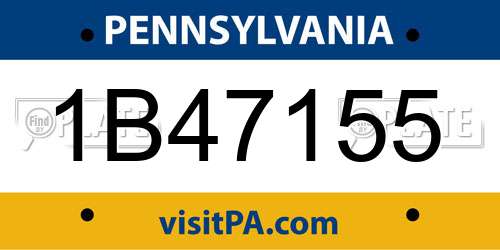 1B47155 Pennsylvania License Plate