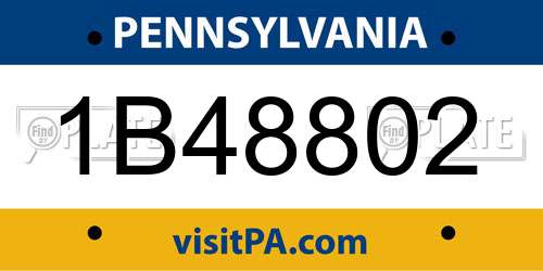 1B48802 Pennsylvania License Plate