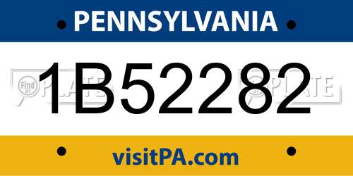 1B52282 Pennsylvania License Plate