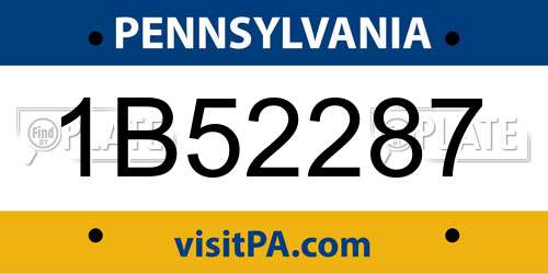 1B52287 Pennsylvania License Plate