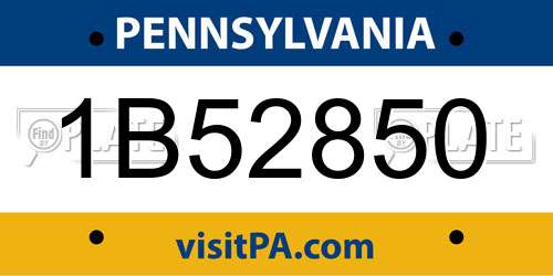 1B52850 Pennsylvania License Plate
