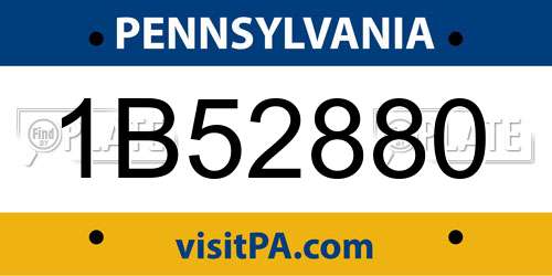 1B52880 Pennsylvania License Plate