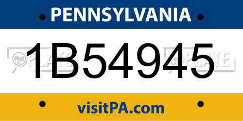1B54945 Pennsylvania License Plate