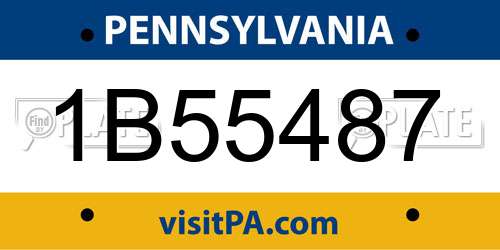 1B55487 Pennsylvania License Plate