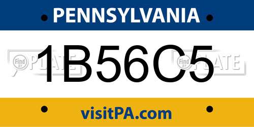 1B56C5 Pennsylvania License Plate