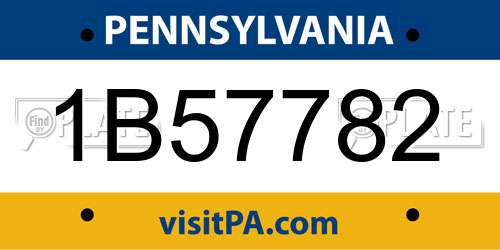 1B57782 Pennsylvania License Plate