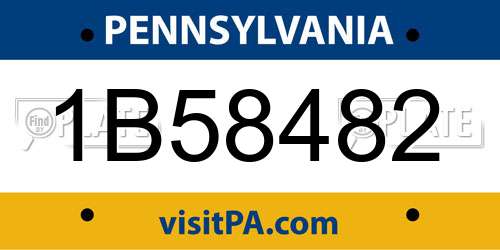 1B58482 Pennsylvania License Plate