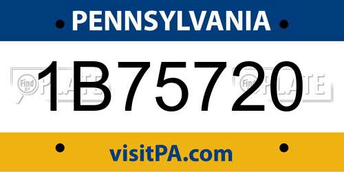 1B75720 Pennsylvania License Plate