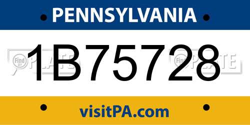 1B75728 Pennsylvania License Plate