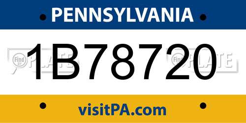 1B78720 Pennsylvania License Plate