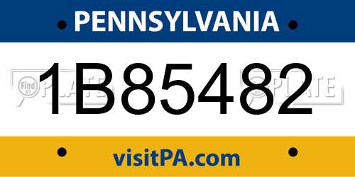 1B85482 Pennsylvania License Plate