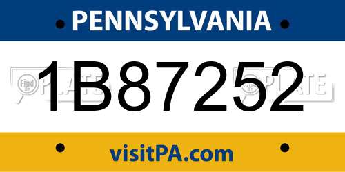 1B87252 Pennsylvania License Plate