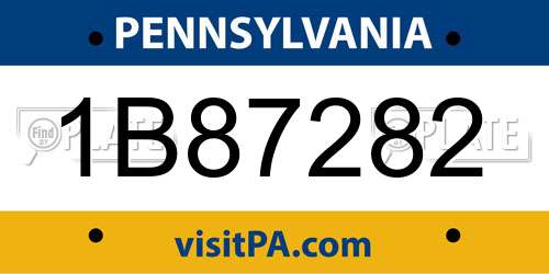 1B87282 Pennsylvania License Plate