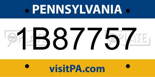 1B87757 Pennsylvania License Plate